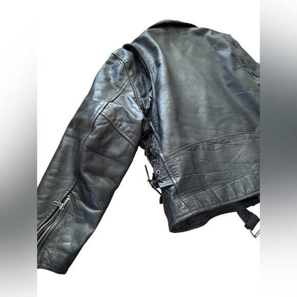 Vintage Hudson Genuine Leather Jacket Motorcycle Size 48? Vtg Riding Lined - Picture 11 of 12